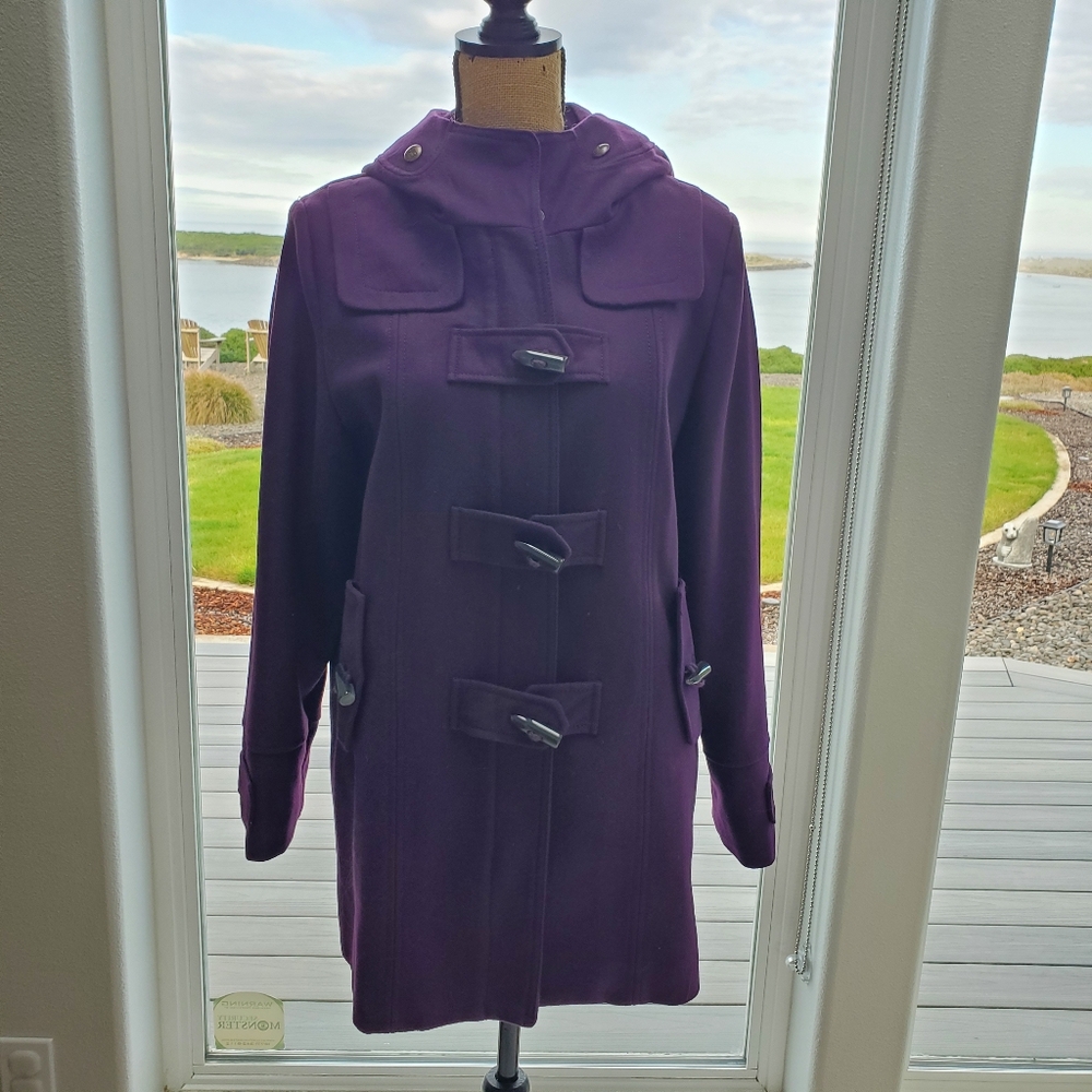 Buffalo David Bitton Winter Toggle Hooded Coat. Wool Blend. Size LARGE